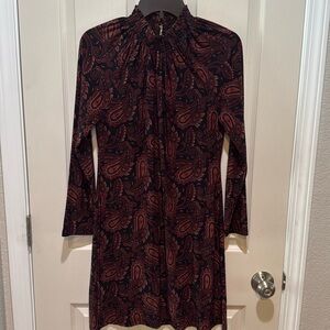 Tommy Hilfiger Womens Size 8 Dress Paisley Print Burgandy